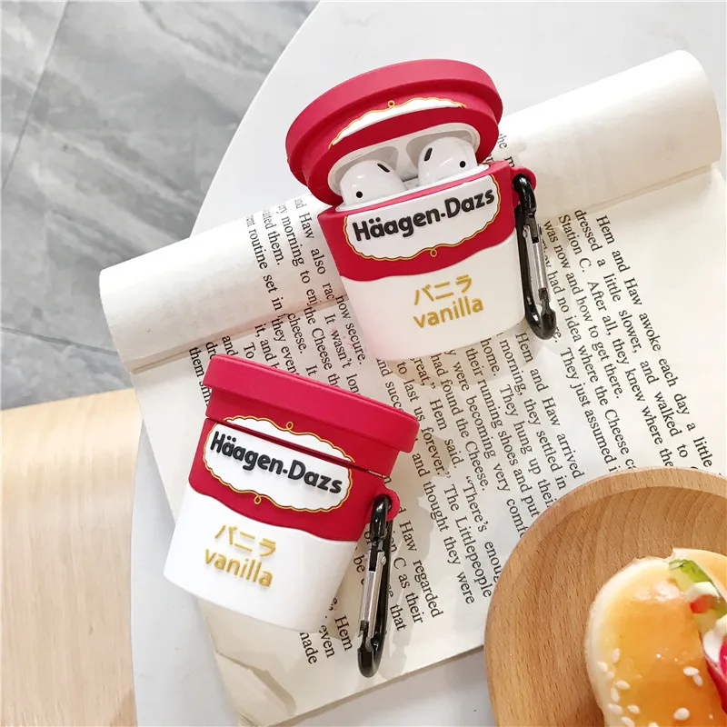 3D HAGEN Dazs Мороженица коробочка для мороженого кожа Чехлы для наушников для Apple Airpods 1/2 силиконовый защитный чехол для наушников Аксессуары