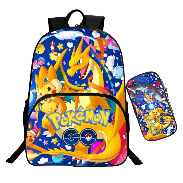 

Xuan meng Wholesale Cross-Border Pokemon Backpack And Pencil Case Set Cartoon Children's Foreign Trade Hot Selling College Style