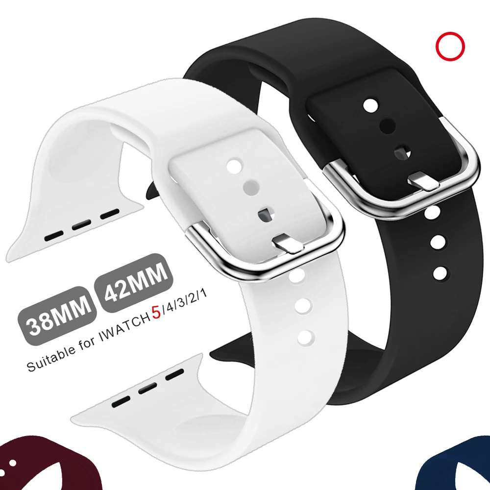 Мягкий силиконовый ремешок Apple Watch для серии 5 44 мм 40 м смарт часов iwatch 321 42 38 Замена