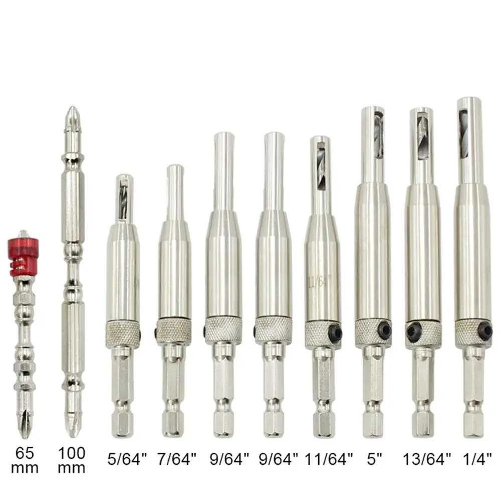Self Centering Hinge Twist Drill Bits Screw Saw Woodworking Reaming Cabinet Tool