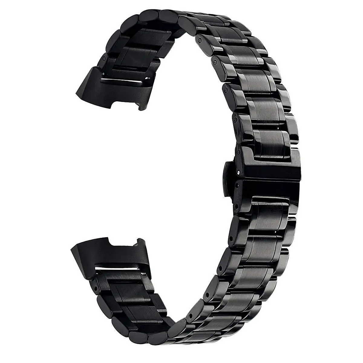 Смарт-часы аксессуары для Fitbit Charge 3 черный серебристый ремешок для часов Ремешок для часов с застежкой бабочкой из нержавеющей стали - Цвет ремешка: Черный