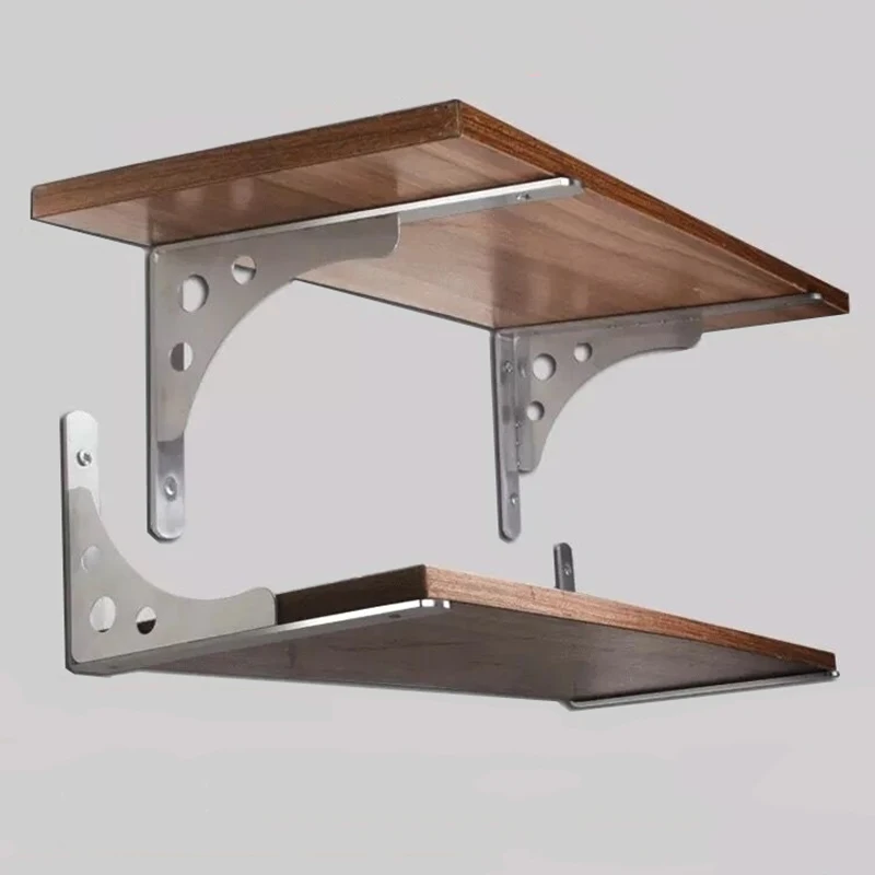 

2PCS,6-16 Inch Length Furniture Heavy Duty Triangle Angle Stainless Steel Corner Brace Wall Mounted Shelf Bracket Desk Table