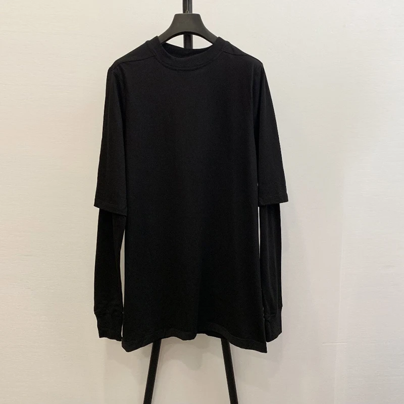 

Sureme 2019 Brand New RO Style Long Sleeve T Shirts Tees Men Women 100% Cotton Loose False Two Pieces Casual Basic T-Shirt Tops