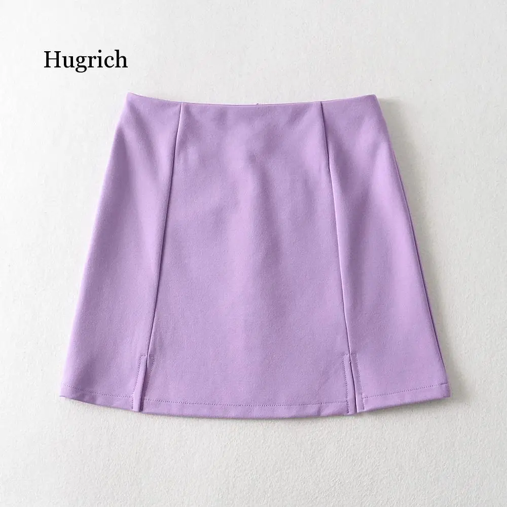 2020 Summer Mini Sexy a Line High Waisted Skirt Office Ladies Split Back Zipper Skirts Blue Purple Black историческая экспертиза 4 2020