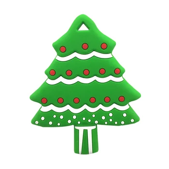 

Baby Silicone Teether Christmas Tree Pendant Chewing Bite Pacifier Clips Accessory BPA Free Soother Chain Baby Teething Toys