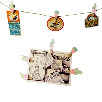 

10pcs/pack Creative Pink Cactus Clothespin Craft Clips Photo Paper Peg Party Home Wedding Decoration