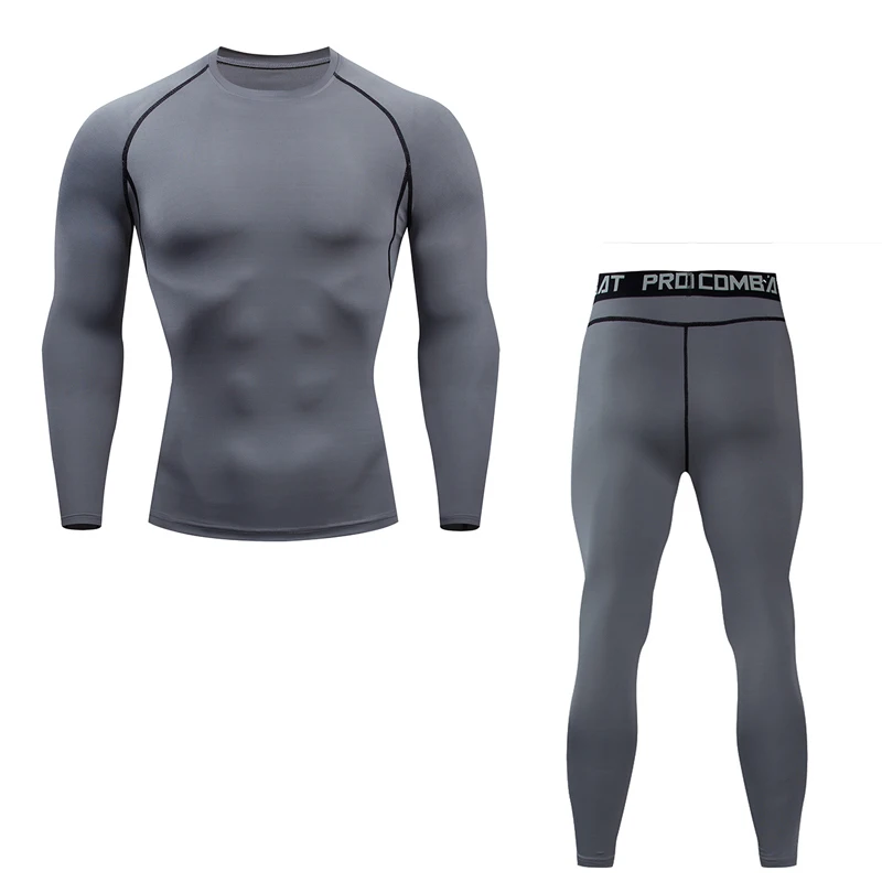 Мужская спортивная одежда Джерси футбольная тренировочная одежда сжатый базовый слой Спортивное нижнее белье костюм для бега фитнес леггинсы футболка
