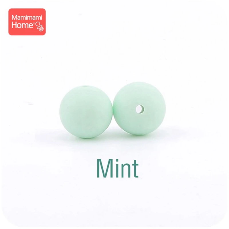 Mint Mamihome 100 шт 12 мм Силиконовые Бусины, прорезыватель DIY цепочка для прорезывания зубов крошечные стержни пищевой силиконовый Прорезыватель Детские товары игрушка - Цвет: Mint