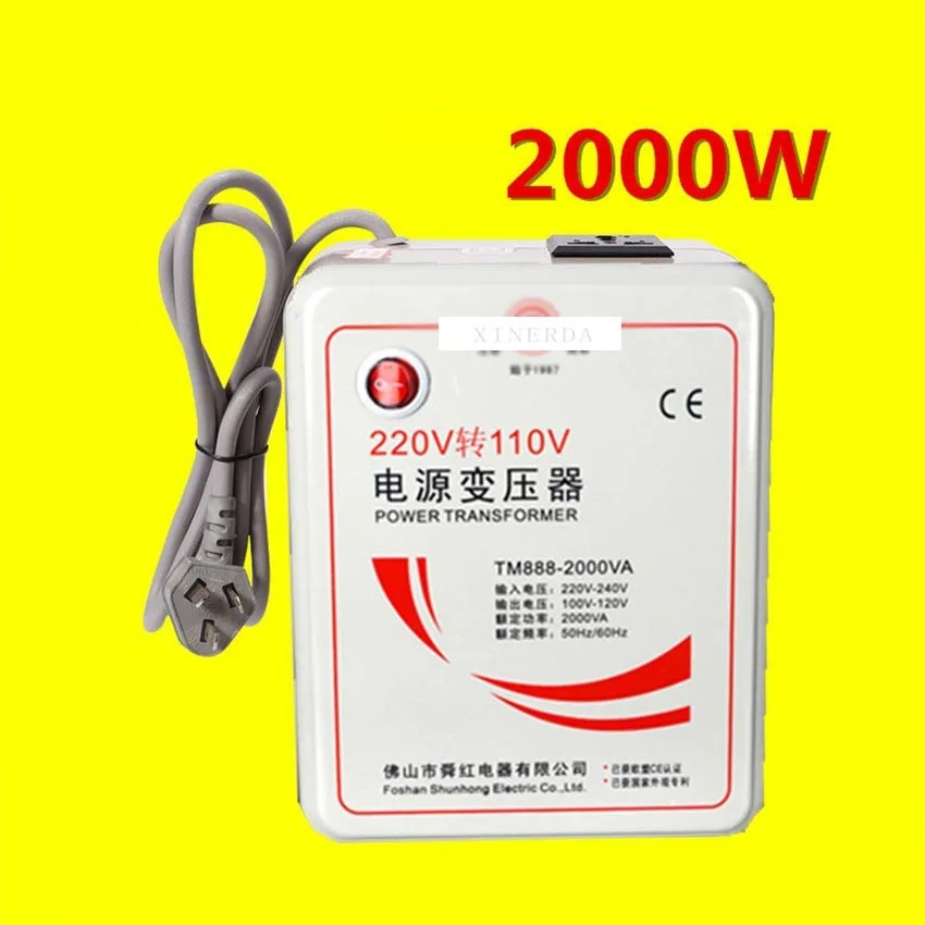 

New Arrival TM888-2000VA 2000W High-power Transformer 220V Turn 110V to 220V Appliances Voltage Power Converter 50Hz/60Hz 2000VA