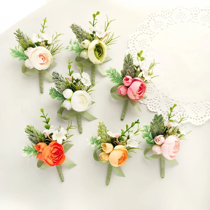 boutonniere wedding accessories brooch flowers corsage groom pin (27)