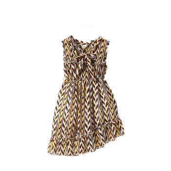 

4 To 14 Years Kids and Teenager Girls Summer Sleeveless Dress New Chiffon Holiday Beach Dresses Baby Girls Elegant Dress, #8689