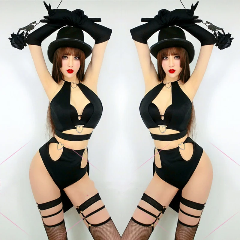 Костюмы для джазовых танцев сексуальный черный костюм женские костюмы бара