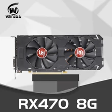 Видеокарта Radeon RX 470 256bit 8 Гб GDRR5 DP HDMI DVI готовая к AMD видеокарта не Майнинг совместимый rx 570 8 Гб