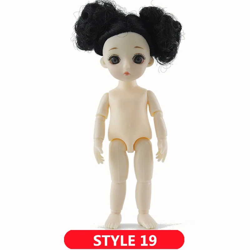1/12 BJD куклы 13 суставов DIY милые куклы принцессы 16 см 3D глаза ручной работы оригинальные куклы для девочек игрушки для детей подарки на день рождения - Цвет: STYLE 19