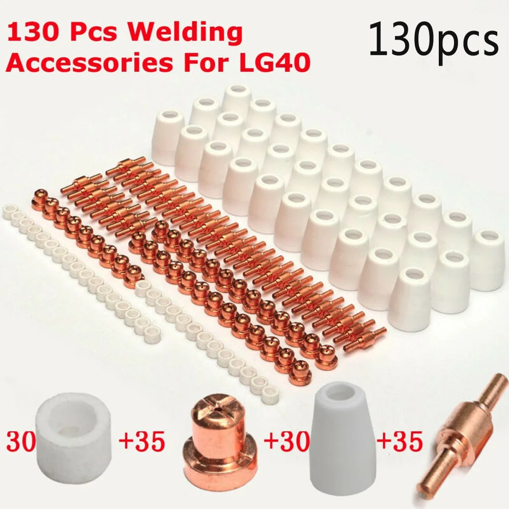 

130pcs PT31 Plasma Cutter Torch Electrode Tip Nozzle Consumable For Rilon Riland