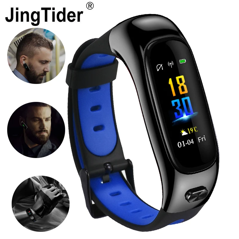 

S1 Smart Band Wireless Bluetooth Headphone 2 in 1 Heart Rate Blood Pressure Monitor Smart Bracelet Earphone 2 in 1 With Mic Call