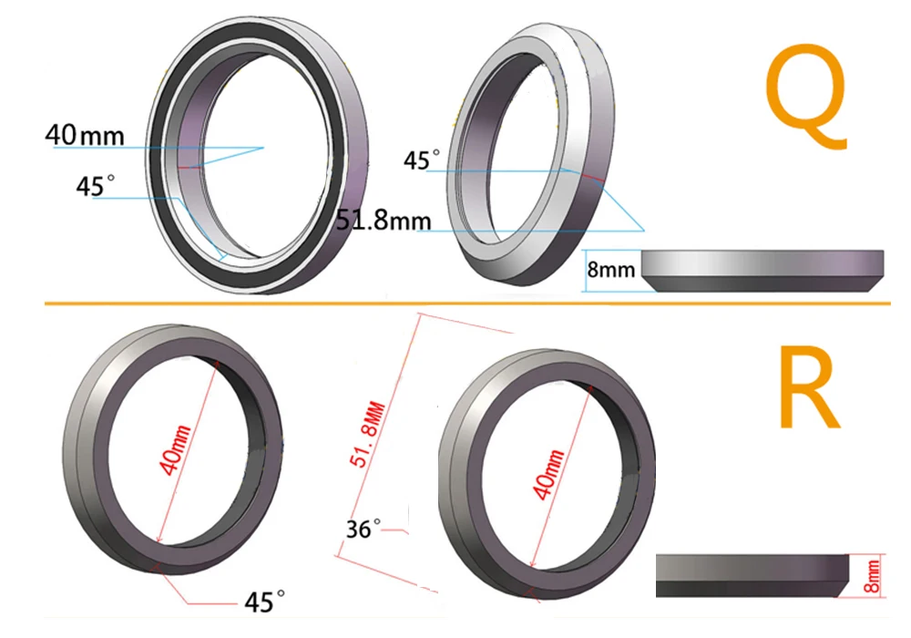 ABEC-5 38 39 41 41.8 43.8 44