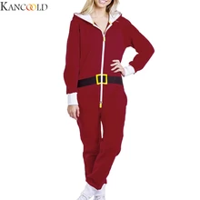 KANCOOLD, женские рождественские пижамы, принт, розовый, сиамский, для взрослых, на молнии, Combinaison, Пижама, единорог, Фланелевая пижама, новое поступление