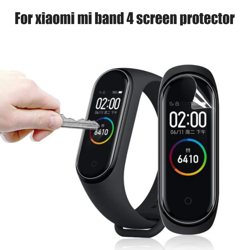 10 шт./упак. для Mi Band 4 ремешок силиконовый ремешок на запястье для Mi Band 4 3 Экран защитная пленка аксессуары браслет Miband 4 бретели для нижнего белья