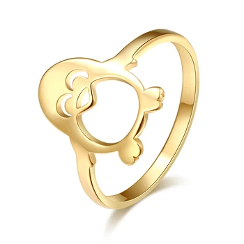 

DOTIFI For Men And Women Rings Cute QQ Penguin Arctic Animal 316L Stainless Steel Gold Color Ring Party Jewelry Gift R275