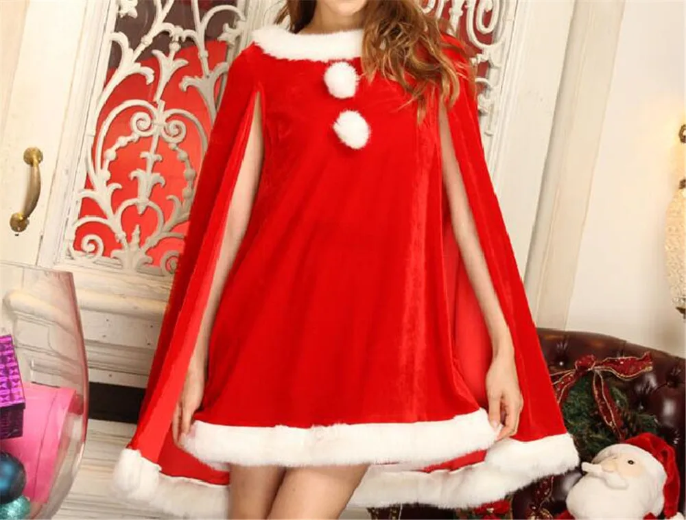 Women Christmas Santa Claus Costume XMAS Red Sexy Sweet Dress