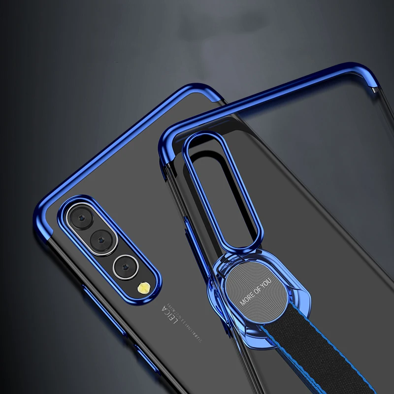Роскошные покрытые чехлы для huawei P30 P20 Pro Lite mate 30 20, прозрачные мягкие съемные переплетенные кольца на палец, автомобильный держатель, бампер