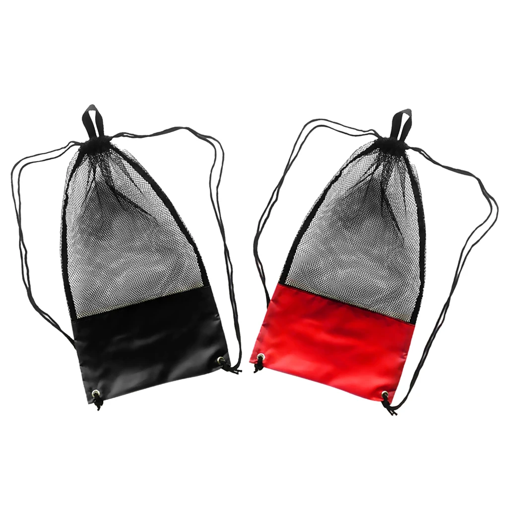 2x Mesh Gear Bag & Shoulder Strap For Scuba Diving Equipment Mask Goggles