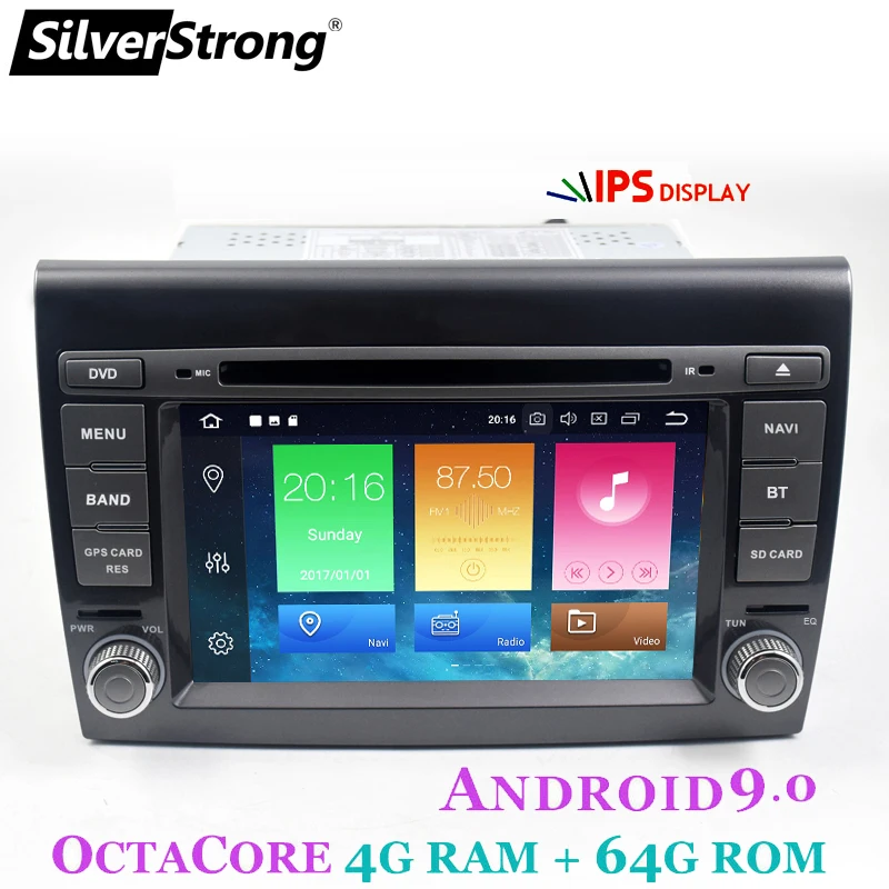 SilverStrong 2 Din Android9.0 4G 64G Автомобильный dvd-плеер 7 ''Авторадио gps навигация для Fiat Bravo 2007 2008 2009 2010 2011 2012 - Цвет: XJ-BRAVO-ZX5-4G64G