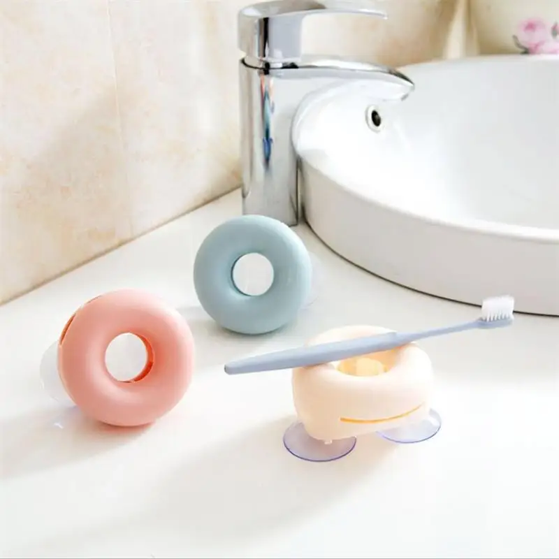 Круглая пластиковая присоска для ванной настенная подставка зубных щеток чистки