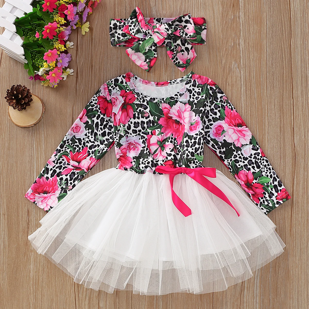 Комплект из 2 предметов для маленьких девочек, 9 months to 4 years Old, футболка, платье, повязка на голову, комплект праздничной одежды, США