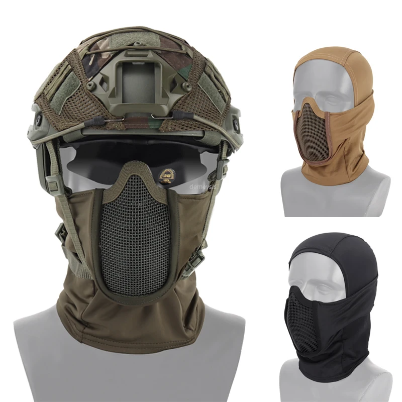 Военная страйкбольная маска на все лицо, тактическая Стальная Сетчатая Маска, защитные охотничьи головные уборы, для стрельбы на открытом воздухе, пейнтбольная маска, головные уборы