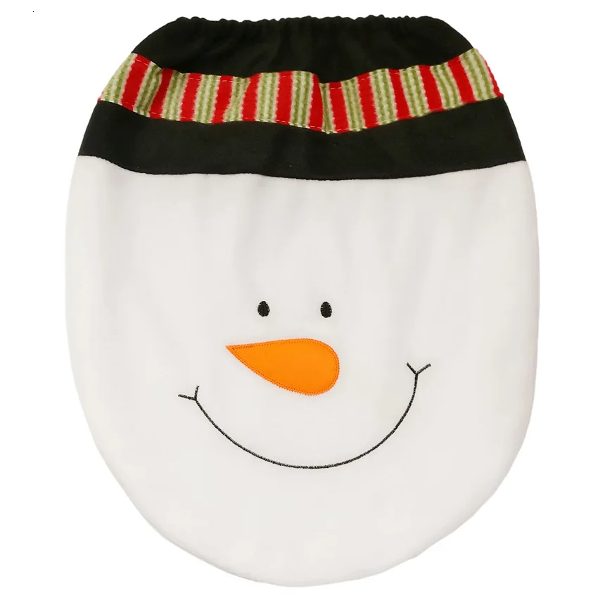 3 в 1 рождественское сиденье для унитаза, Декоративный Рождественский коврик для унитаза, чехол, набор для ванной, коврик для унитаза