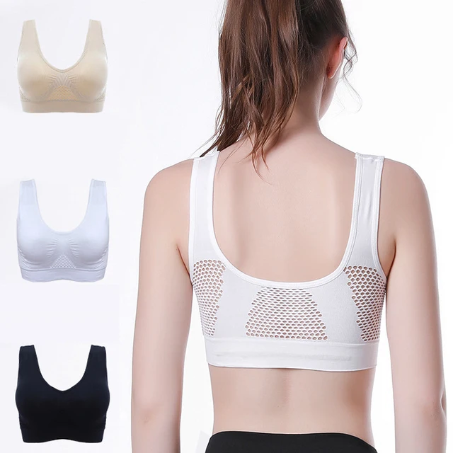 Air Permeable Cooling Bras Women Breathable Shockproof Sport Wireless Push  Up Bra Posture Corrector Lift Up Bra Fitness Underwea - Bras - AliExpress