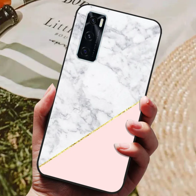 cell phone pouch For Coque Vivo V20 SE Case Silicon Back Cover Phone Case For Vivo V2022 V2023 V20SE Cases Soft bumper Funda for Vivo V20 SE Bag glass flip cover