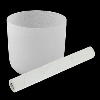 

Root Chakra Quartz Crystal Singing Bowl C Note Excellent Design Beautiful Style 8 Inch White with Suede Mallet