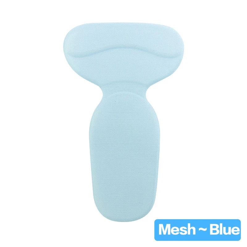 Mesh-Blue 1 пара гель Уход за ногами ортопедическая стелька Т-образный силиконовый слой против скольжения Подушка пятки протектор туфли с вкладышем стельки - Цвет: Mesh-Blue