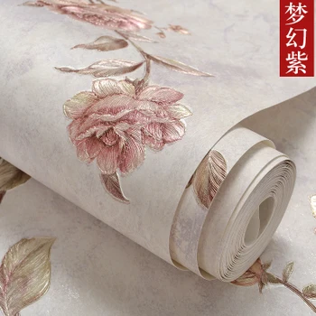 

European Country Non-woven WallpaperHigh Quality 3D Precision Pastoral Wall Paper American Bedroom Living Room TV Back Wall