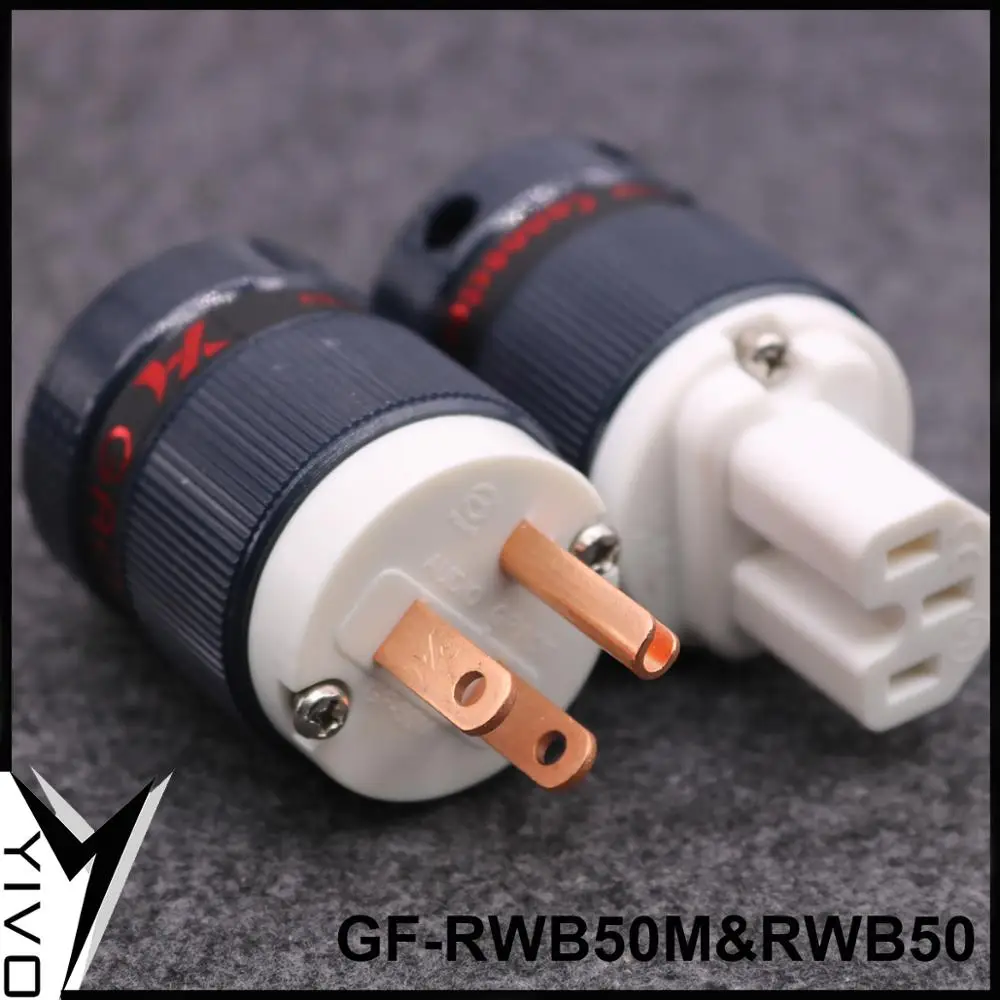 YIVO GF-RWB50 IEC GAOFEI красная медь с позолотой DIY 15A 125 В AC Разъем питания электрическая вилка водонепроницаемый Штекерный гнездовой соединители