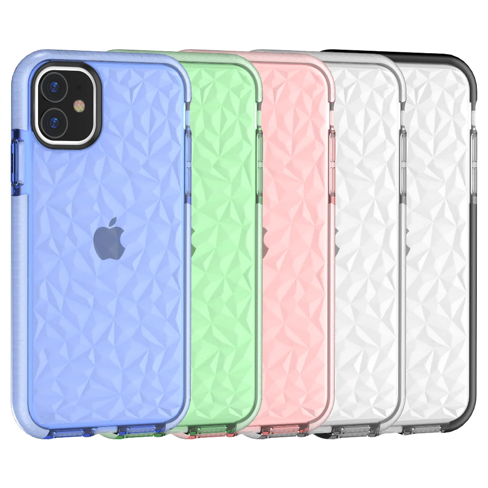 100 шт./лот прозрачный алмаз зерна ТПУ+ D30 высокого качества чехол для iPhone 6 7 8 X XS XR XS Max 6 7 8 plus 11 Pro максимальный чехол