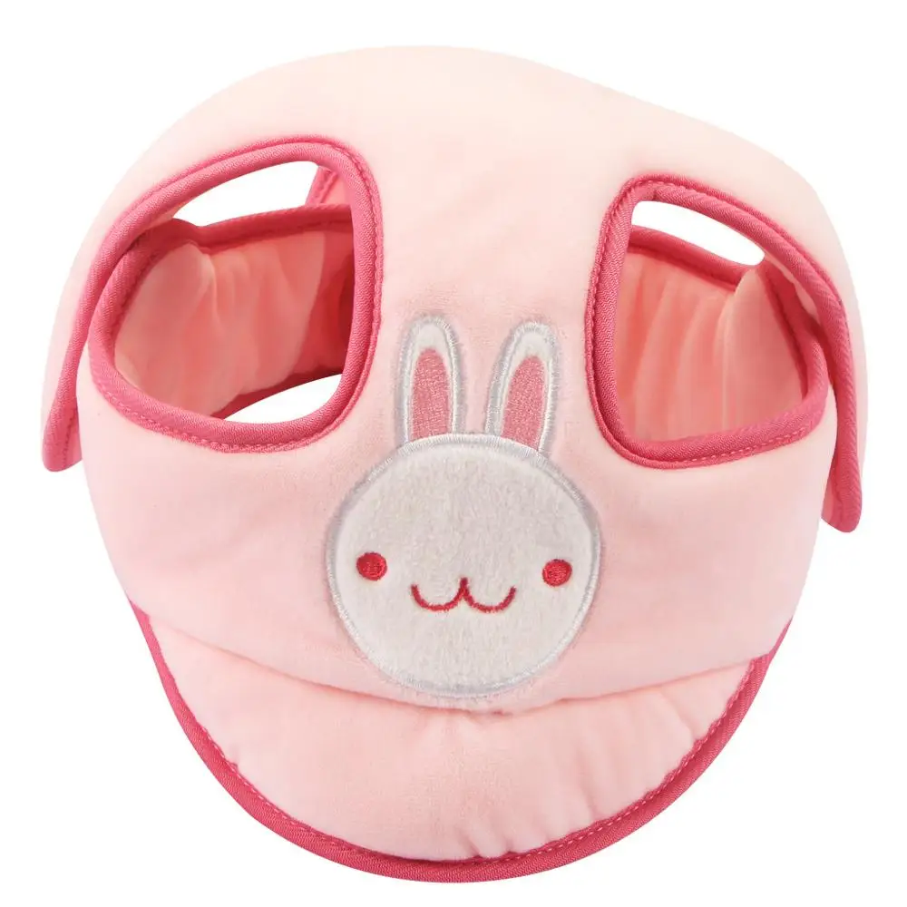 Детская кепка, защитный шлем для мальчиков и девочек, хлопковый регулируемый детский защитный шлем, зимний шлем для прогулок, защита головы, защита для детей, новорожденных, Ha - Цвет: Pink rabbit