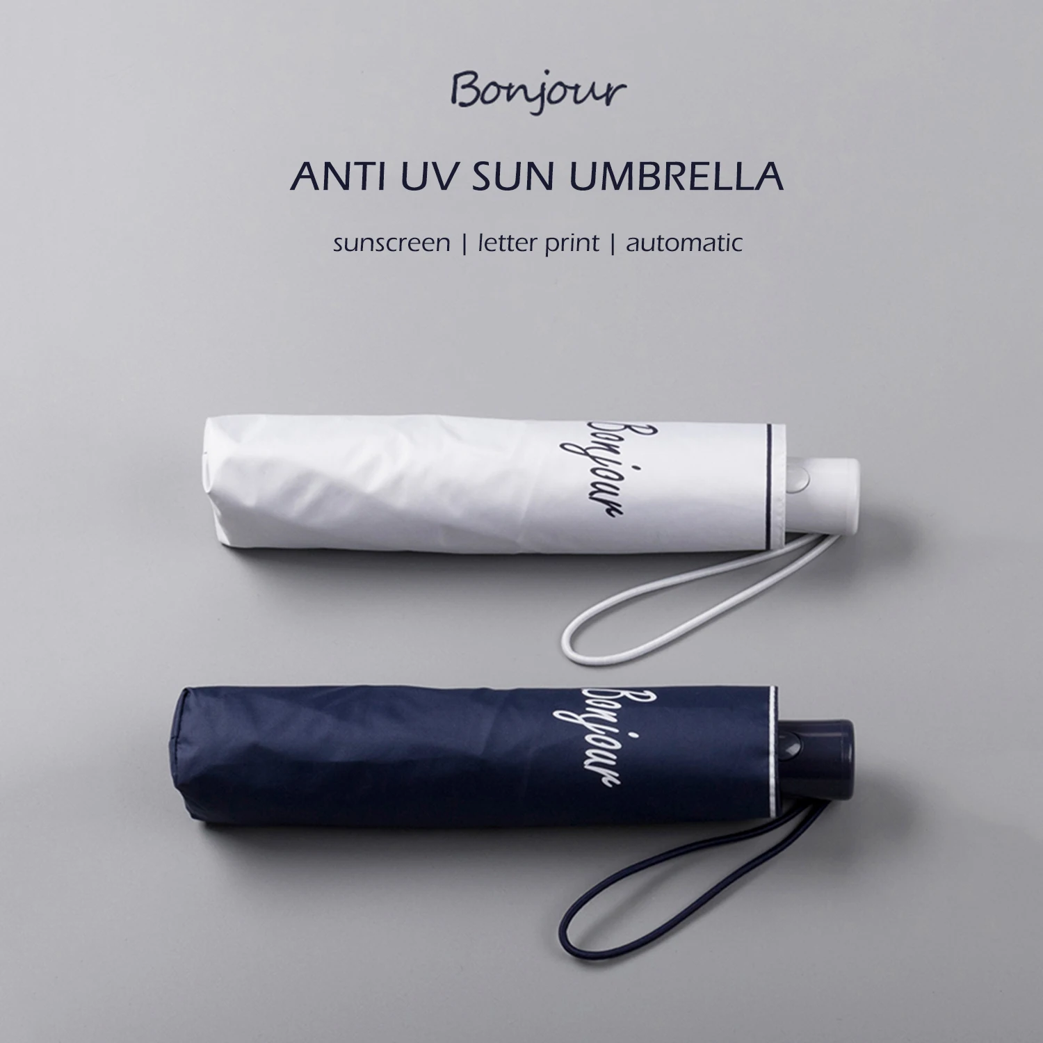 Зонт от солнца автоматический анти-УФ солнцезащитный Bonjour серии милый складной зонт дождь женщин Ультра-легкие зонтики для девочек 6K