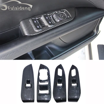 

4pcs For Lincoln MKZ 2017-2019 ABS Carbon fiber Interior Window Lift Switch Button Panel Cover Trim Car Styling Accessories