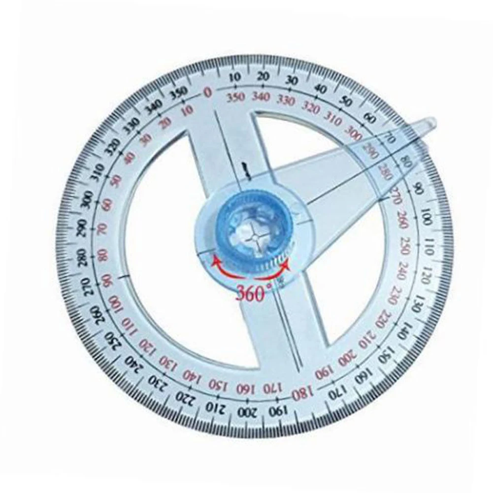

New Plastic 360 Degree Protractor Round Ruler Gauge Angular Swing Arm 360 Circle Measuring Tool School Education Office