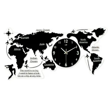 

Clock wall clock living room fashion personality creative home clocks world map wall table Nordic modern minimalist clock