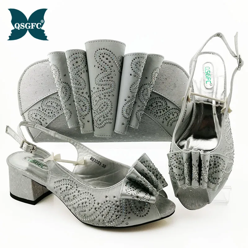 silver new Soft Leather Italian Design Shoes with Matching Bag African Nigeria Shoes and Bag Set for Parties - Цвет: silver