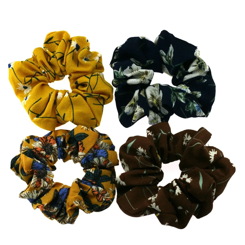Новые модные Scrunchies Для женщин резинки для волос для девочек Головные УБОРЫ МИЛЫЙ хвост держатель резинка для волос с принтом женские аксессуары для волос