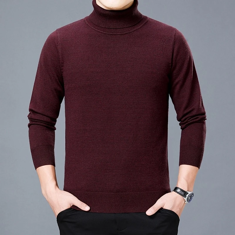 Осень Зима Trui Повседневный Coltrui Effen цвет Trui двойной воротник Slim Fit используется свитера Одежда - Цвет: High collar red