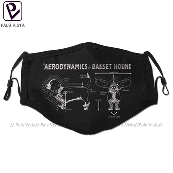 

Basset Hound Mouth Face Mask The Aerodynamics Of A Basset Hound Facial Mask Fashion Cool with 2 Filters for Adult