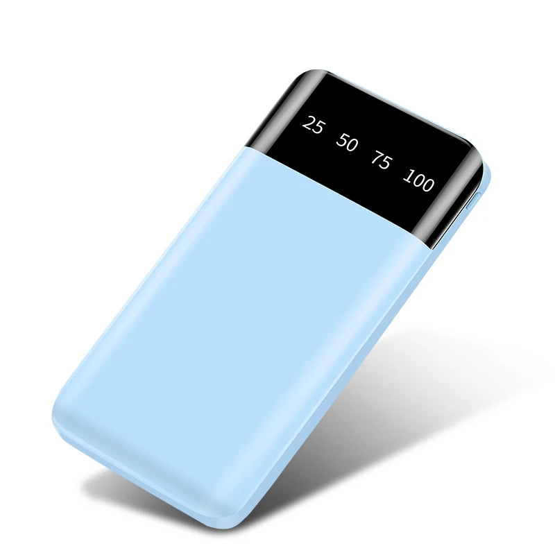 Синий Внешний аккумулятор 10000 мАч для Xiaomi Mi 2 USB внешний аккумулятор портативное зарядное устройство Внешний аккумулятор повербанк для iPhone samsung huawei - Цвет: Синий