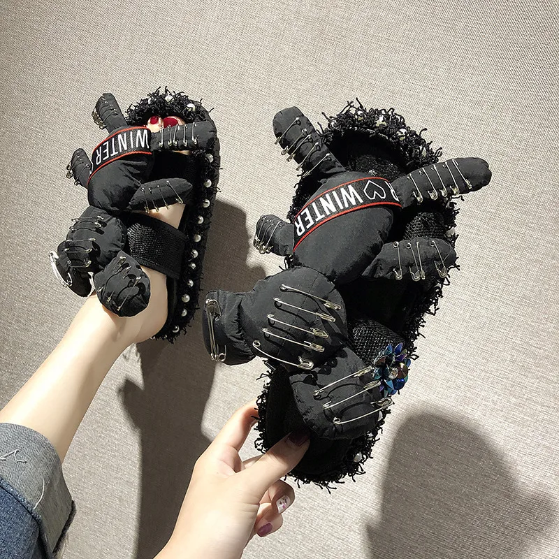 

Ozhouzhan 2019 New Style Doll Bear Peep-Toe Sandals Women's Summer Platform Thick Bottomed Slippers Student Slippers Outer Wear